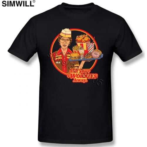 Funny Eat Your Worries Tee Shirt Trendy Printing Big Size T-Shirt Men Short Sleeves Round Neck Tshirts Eco Cotton Clothing