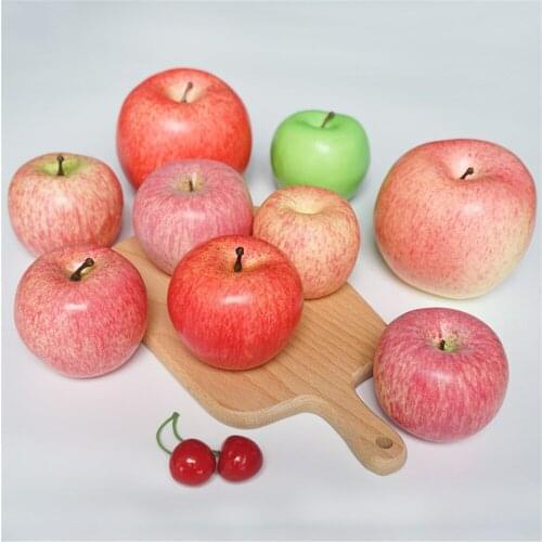 Artificial Simulation apple faux fruit model hotel bar cafe shop home cabinet decoration kids children toys fake fruit props