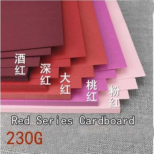 230g Red series Card Paper thick Stationary Cardboard Craft Kid DIY A4 A3 Cardstock Paper for Flowers Background Gift Cardboard