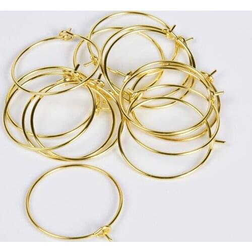 Kpop 20pcs/lot 30mm handmade hoop earrings large circle jewelry accessories earring hoop line DIY ladies earring jewelry making