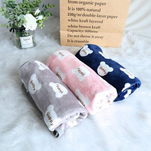 Pet Bed Blankets Dog Cat Mat Bath Towel Winter Warm Flannel Cartoon Blanket Cover Small Medium Large Dogs Towel Pet Supplies