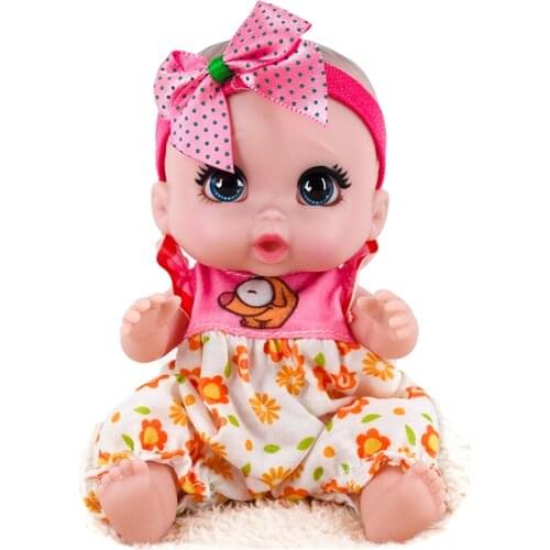New Mini Doll 14-16Cm Blue Delicate Eyes Full Vinyl Body Crying Unicorn Clothes DIY Toys For Girls Fit Birthday Party Doll Meet