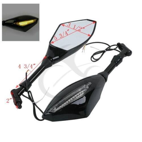 Motocycle Universal 10mm Motorcycle LED Turn Signal Light Rearview Mirrors For Street Bike