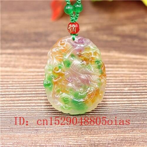 Natural Color A Emerald Jade Phoenix Pendant Beads Necklace Charm Jadeite Jewellery Fashion Carved Amulet Gifts for Women Men