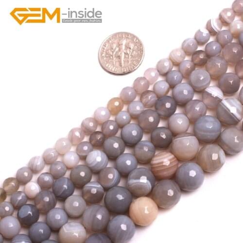 Natural Faceted Gray Agates Beads For Jewelry Making strand 15 inch Semi-precious Gem stone bead for bracelet Necklace Making