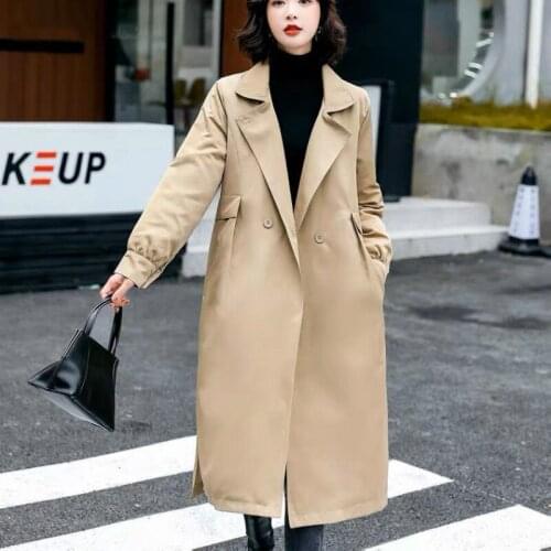 Autumn and Winter New High-end Atmosphere British Style Thickened Windbreaker Women Long Over The Knee Quilted