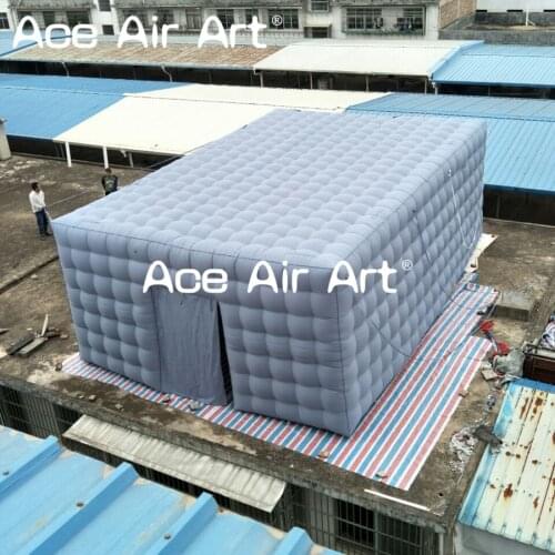 Portable giant blow up square tent inflatable grey cube tent structure for outdoor events