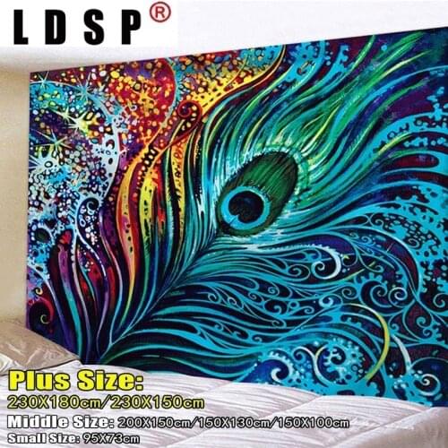 LDSP Peacock Feather Poster Picture Tapestry Wall Hanging Wall Covering Rugs Background Cloth Beach Mat Blanket Art Home Decor