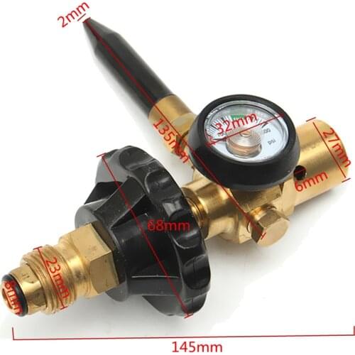 145*135mm Brass Helium Latex Balloon Inflator Regulator With Pressure Gauge For G5/8 Tank Valves Pressure Reducer
