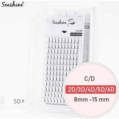 Seashine Individaul Lashes Premade Fans Long Stem False Eyelashes 100% Hand Made Lashes Extension Beauty Makeup Accept Customize