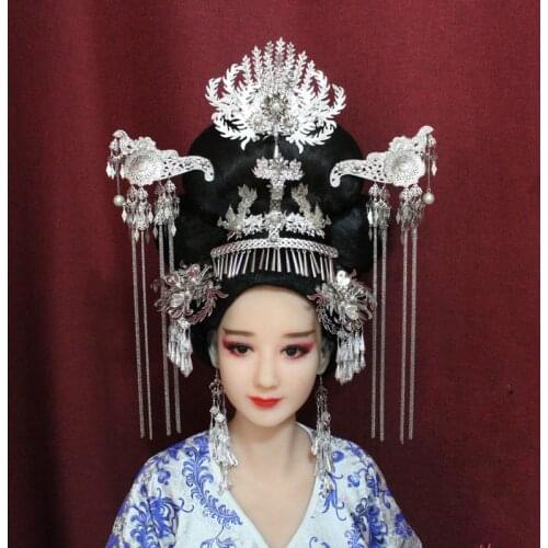 Silver Hair Accessories Chinese Minority Miao Group Hair Tiara Princess Empress Hair Tiara Hair Accessories