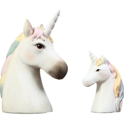Nordic Wind Creative Resin Original Crafts Cute Horse head Office Desktop Home Gift Arrangements