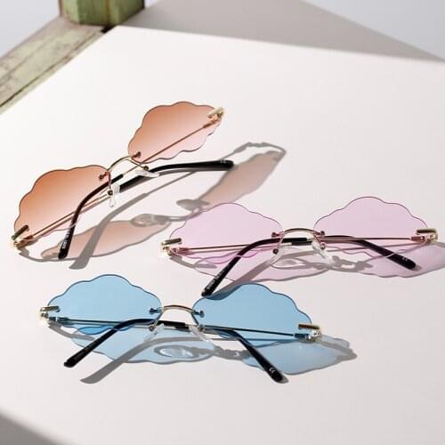 2020 Fashion Small Rimless Clouds Sunglasses Women Vintage Luxury Brand Sun Glasses Colorful Shades UV400 gafas de sol