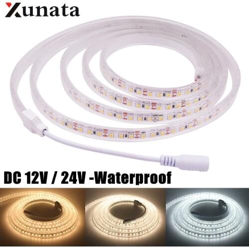 DC 12V 24V LED Strip 120LEDs/m IP67 Waterproof Outdoor Natural White/Warm White Flexible Tape 2835 LED Light Lamp 1m-10m