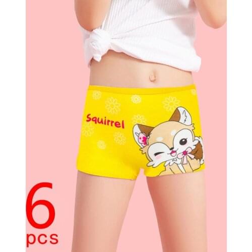 6 Pieces/lot Design Childrens Girls Panties Cotton Soft Pretty Cartoon Child Underwear for Girls Kids Boxer Panties Breathable