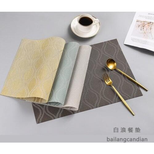 Thickened Heat-insulation PVC Western Placemat High Quality Hotel Waterproof Heat-resistant Bowl Coaster Placemat