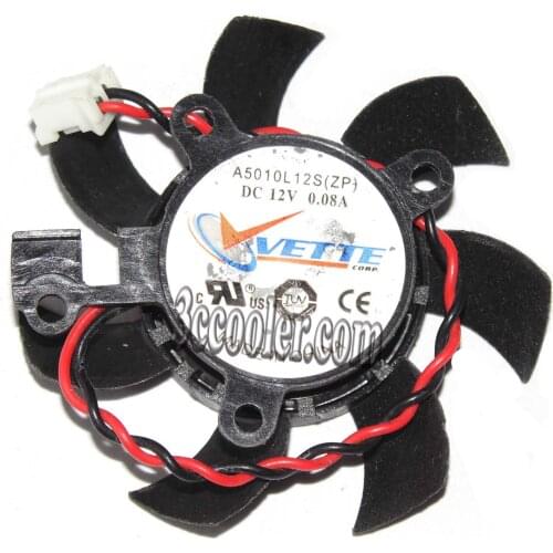 Zyvpee VETTE A5010L12S 12V 0.08A 2 wires 2 pins frameless black vga fan HD4350 4550 graphics card cooler