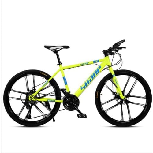 Adult Mountain Bike One Wheel Ultra Light Variable Speed Shock Absorption Double Disc Brake 26 Inches 21 Speed