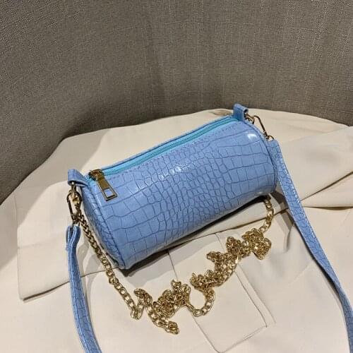 Crocodile-print Womens Handbag 2020 Summer New Slant Shoulder Bag Ladies Korean Version of Bucket Bag