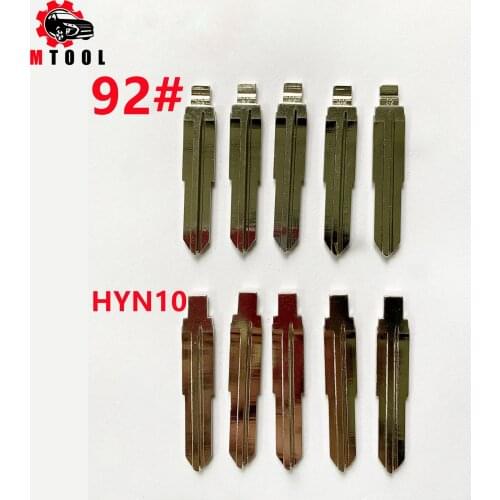 10pcs/lot #92 lishi HYN10 SSY3 Metal Blank Uncut Flip KD VVDI Remote Key Blade For Ssangyong Uncut Car Key Blade