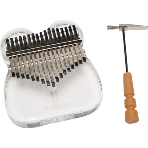 17 Keys Thumb Piano Cartoon Shaped Transparent Acrylic Mbira for Kids Adults and Beginners Instrument Gifts