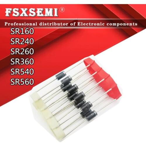 20pcs SR160 SR240 SR260 SR360 SR540 SR560 DO-27 Schottky diode