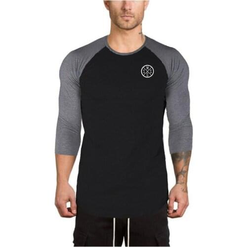 2019 New Brand Fashion Casual Top Men Slim Fit 3/4 Sleeve Raglan Baseball Triblend Stylish Luxury T Shirt Tee Jersey Top Homme