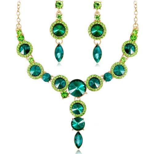 2019 Jewelry Sets for Women Dubai African Beads Jewelry Set and Engagement Bridal Jewelry Sets Fashion Necklace Earrings