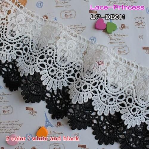3 yards 8cm white black Lace Fabric skirt hem DIY Dance costumes Garment Accessories Sewing Edge lace trim Wedding Lace LP-DB001