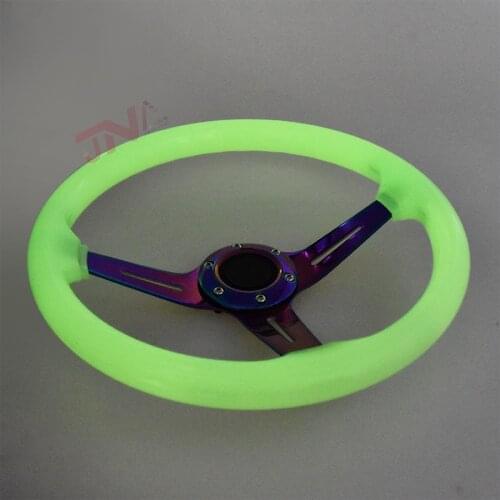 350MM Glow in the Dark JDM Steering Wheel with Neo Spoke Racing Car Accessories
