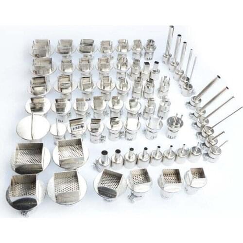 78PCS 850 Multiple types straight/ 45 Degree Bent Curved Soldering station Hot Air Stations Gun Nozzles for 858D Welding Nozzles