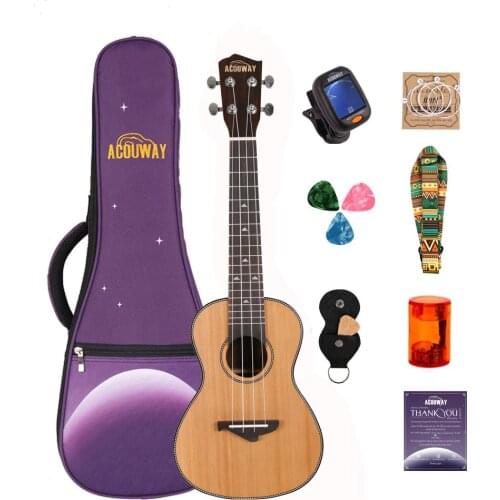 Acouway Ukulele 21 24 26 inch Ukulele Soprano Concert Tenor Ukulele solid spruce top uku Ukelele Hawaii guitarMusical Instrument