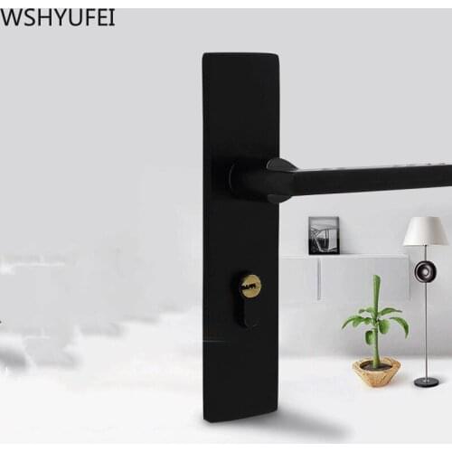 Silent Bedroom Door Handle Indoor Bathroom Door Lock Aluminum Alloy Mechanical Anti-theft Lock Cylinder Household Hardware