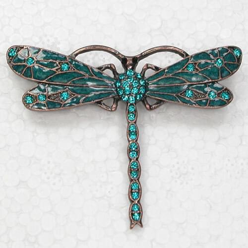 Dragonfly Brooch Rhinestone Enamel Pin brooches C369 T3