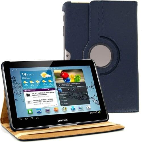 Cover Case For Samsung Galaxy Tab 2 10.1 GT-P5100 P5110 P7500 P7510 360 Degree Rotating Tablet PU Leather Case Tab2 10.1 Glass