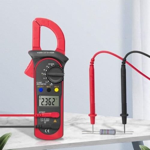 Digital Clamp Meter Multimeter Auto Ranging Clamp Meter AC DC Multimeter Current Voltage Voltmeter Autoranging Blue/Red