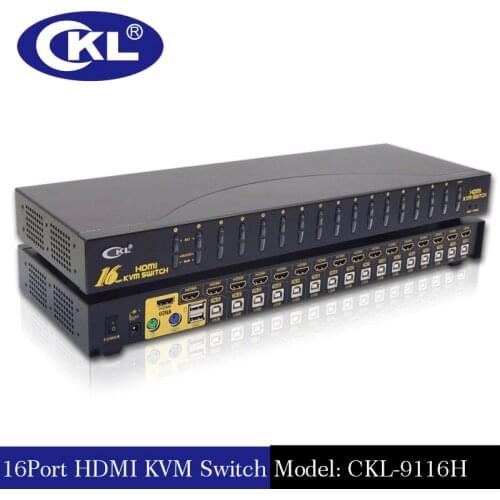 CKL 16 Port USB Auto HDMI KVM Switch PC Monitor Keyboard Mouse Switcher for Computer Server DVR NVR Support 1080P 3D CKL-9116H