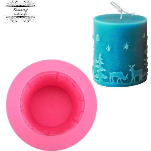 DIY Christmas candle shaped silicone jelly mold cake decoration tools candy chocolate fudge mold