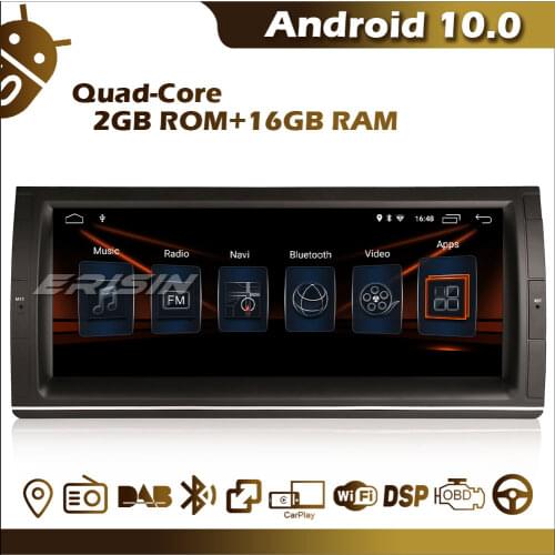 Erisin ES3003B 10.25" Android 10 Car Radio for BMW X5 E53 5er E39 GPS Navi DSP CarPlay DAB FM WiFi 4G TPMS Bluetooth OBD Camera