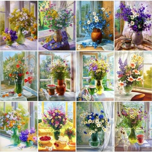 EverShine 5D DIY Diamond Embroidery Full Square Daisy Cross Stitch Diamond Mosaic Flower Decor For Home Wall Art Needlework