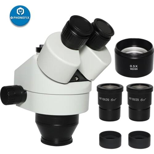 3.5X-90X Simul-Focal Trinocular Microscope Head 0.5x 2.0x Auxiliary Lens WF10X/20mm Eyepiece Objects Lens 1X Protection glass