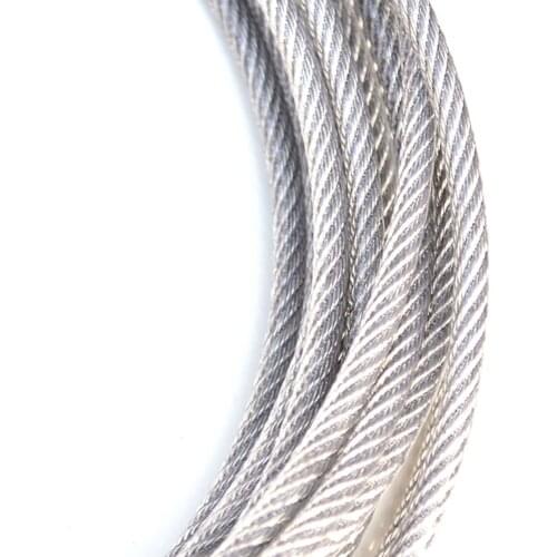 4mm 5mm 6mm 8mm Stainless Steel Wire Rope Cable PVC Plastic Coated 7 x 7/ 7 x 19 1Meter