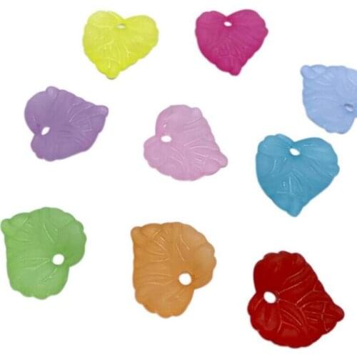 DIY Handmade Colorful Acrylic Leaf shape loose beads Jewelery Findings for Headdress/Earrings Making beads