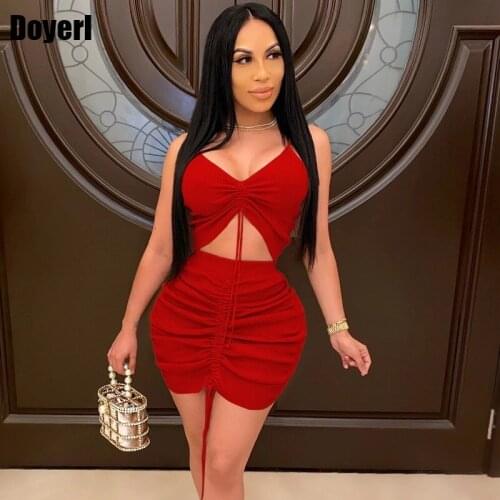 Summer Bodycon Sexy Two Piece Skirt Set for Women Clothes Clubwear Bandage 2 Piece Matching Sets Ruched Mini Skirt and Top Set