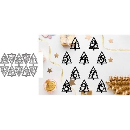 Metal Cutting Dies Christmas pine tree figures Scrapbook Carving Paper Card Stamping Mold New Diy 2021