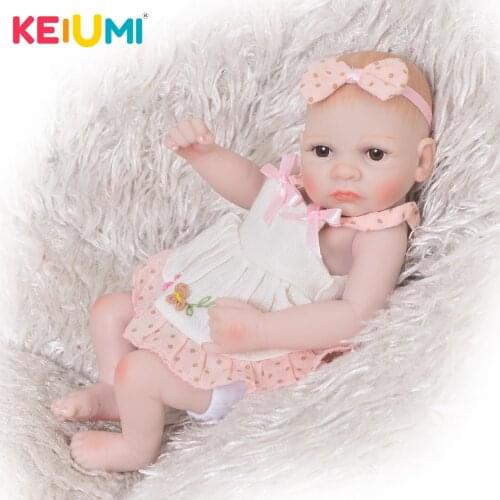 Lovely 11 Inch Mini Doll Reborn Babies Full Silicone Vinyl Body Newborn Dolls Realistic Boy Baby Toys Children Birthday Gifts