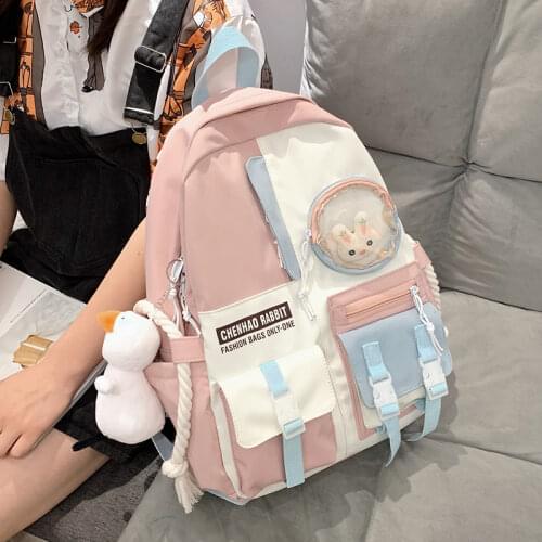 Cute Macaron College Backpacks Women Candy Color Drawstring Schoolbag for Teenage Girls Laptop Backpack Kawaii Student Book Bag
