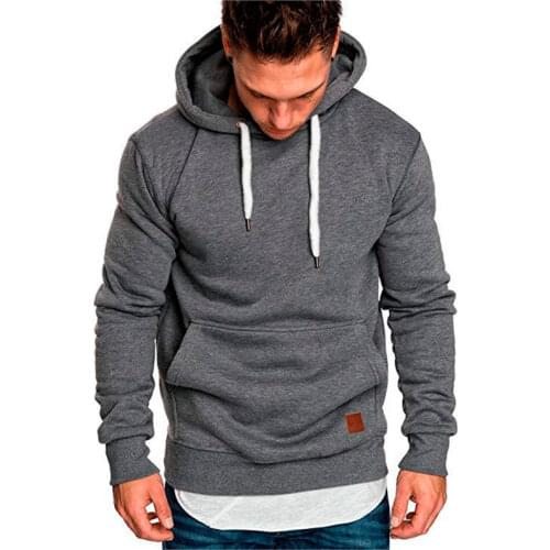 Fitness Sweatshirt Men Autumn Solid Workout Hoodies Men