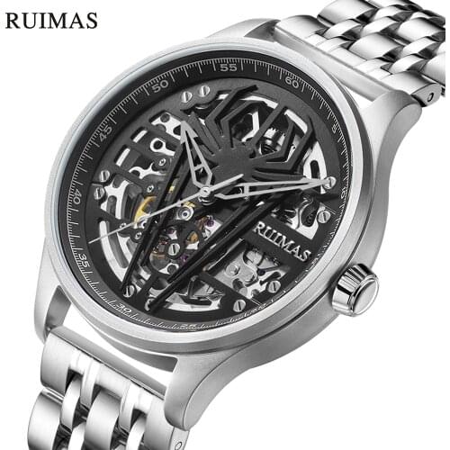 Men Skeleton Automatic Mechanical Spider New Creative Sports Watch Top Luxury Male Watches Stainless Steel Waterproof Clock 2020