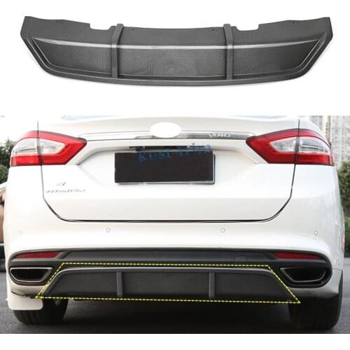 For Ford Fusion Mondeo 2013-2017 Carbon fiber Rear Bumper Lip Spoiler Cover Trim